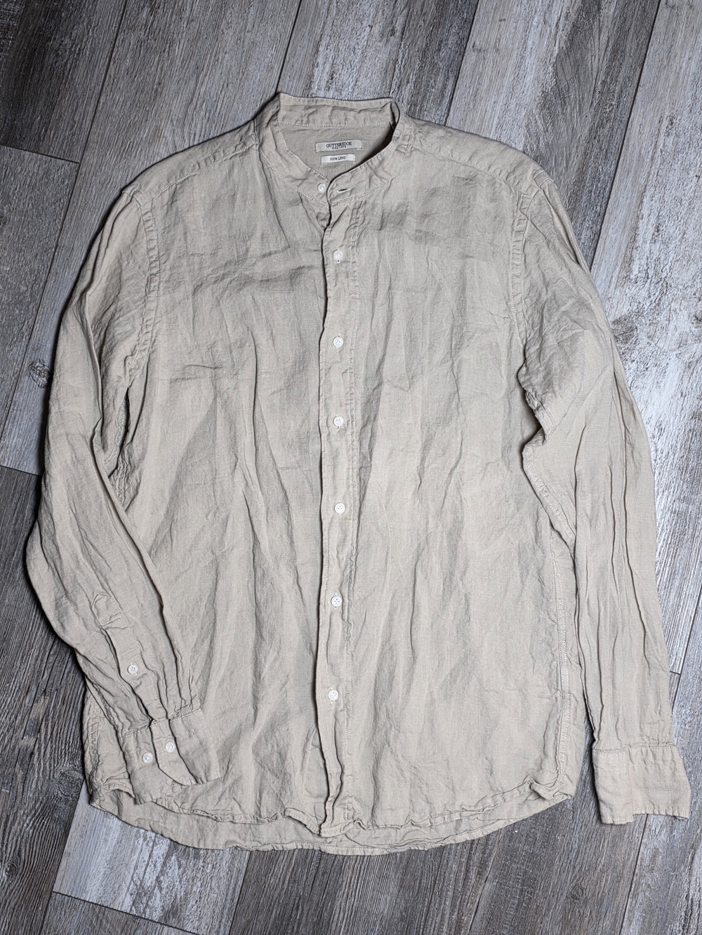 Gutteridge Men's 100% Linen Made In Italy Longsleeve Buttondown Shirt Sz Sm READ